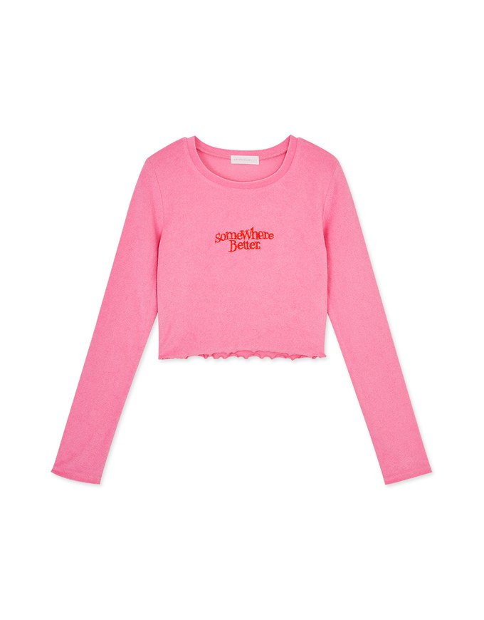 Printed Letter Curling Knit Top