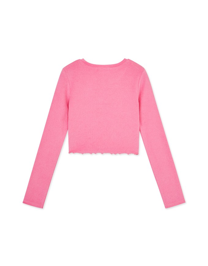Printed Letter Curling Knit Top