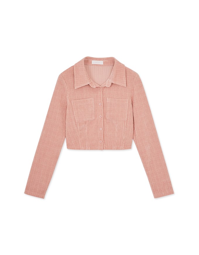 Lapel Double-Pocket Corduroy Shirt