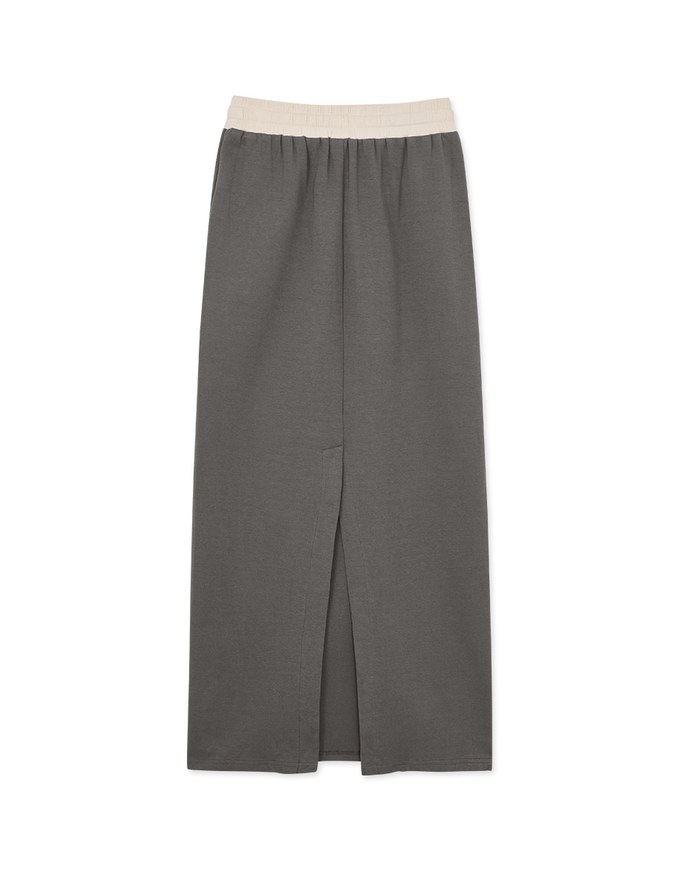 Contrast Color Comfort Maxi Skirt
