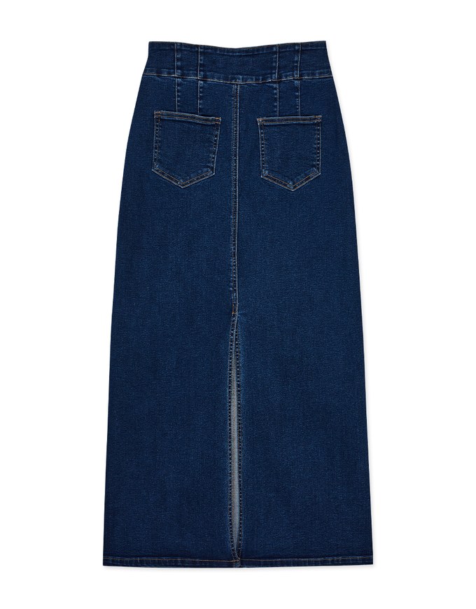 Mermaid Waistline Slit Denim Jeans Maxi Long Skirt