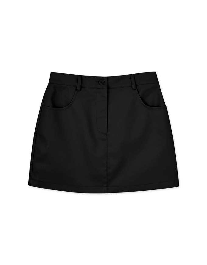 Stylish Bright Faux Leather Skirt