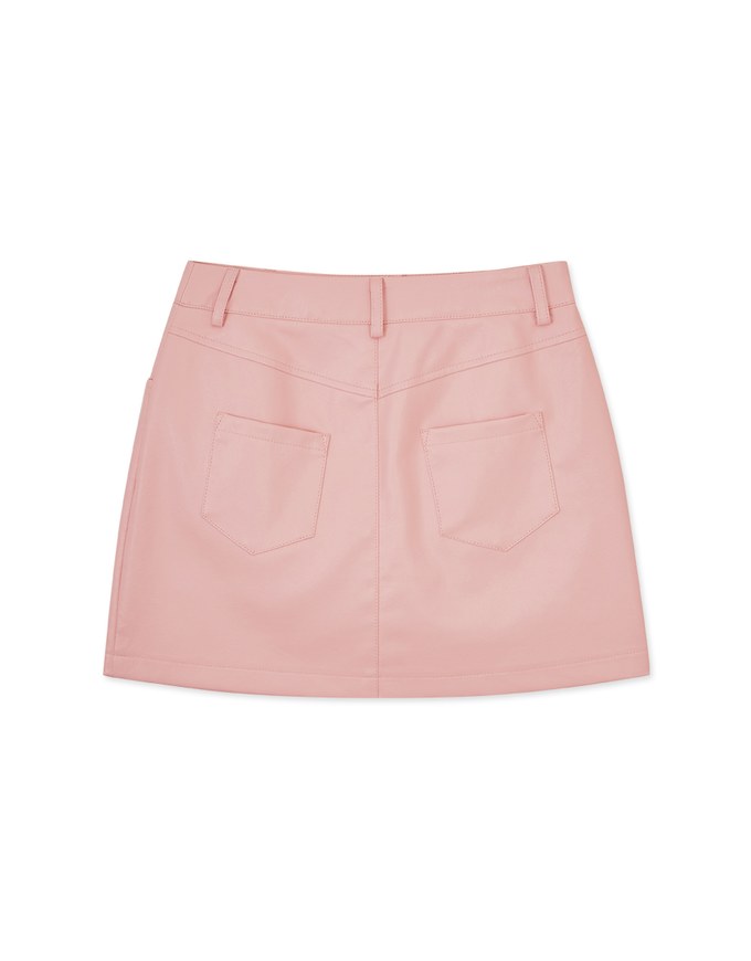 Stylish Bright Faux Leather Skirt