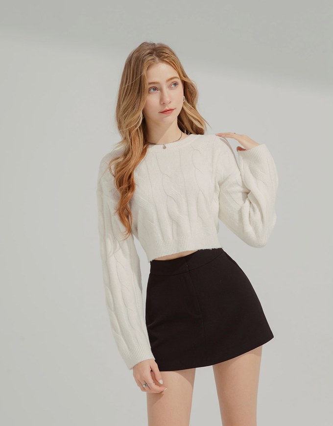 Plain Silky High Waisted Skorts