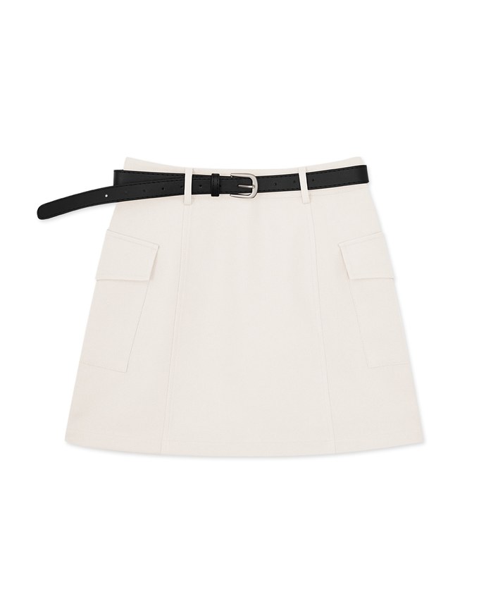Double Pocket Cargo Style Short Skirt (with belt)