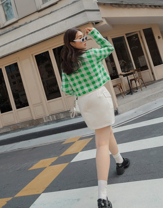 Double Pocket Cargo Style Short Skirt (with belt)