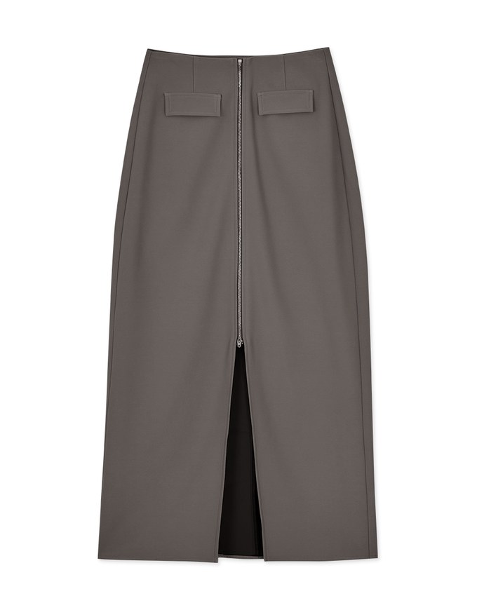 Waist Fitted Slit Maxi Maxi Long Skirt