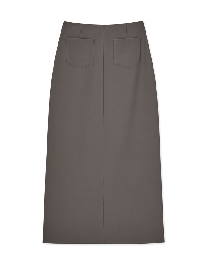 Waist Fitted Slit Maxi Maxi Long Skirt
