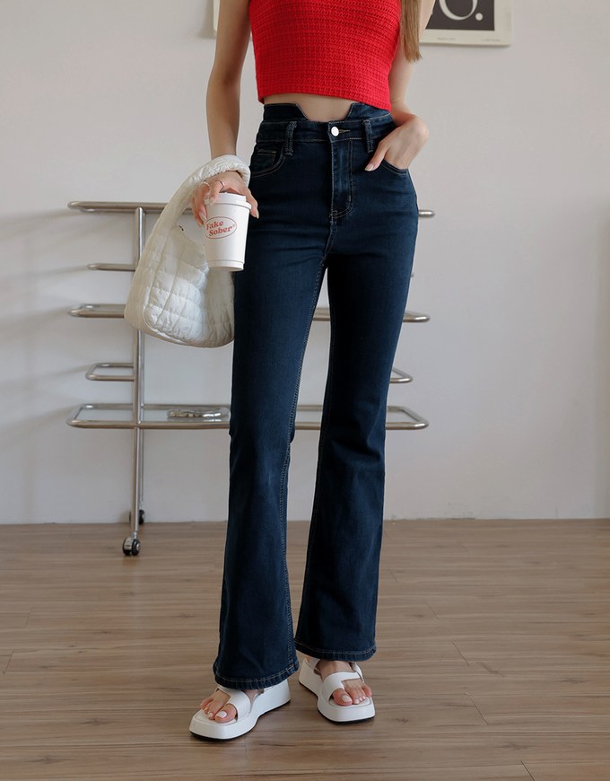 U-shaped Denim Jeans Flare Pants