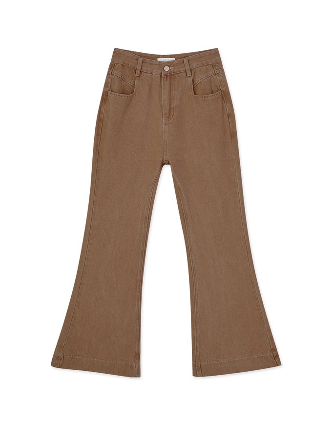 Brushed Flare Denim Jeans Pants