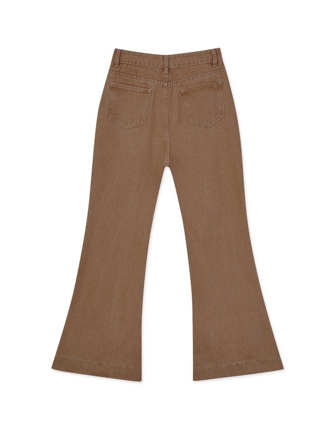 Brushed Flare Denim Jeans Pants