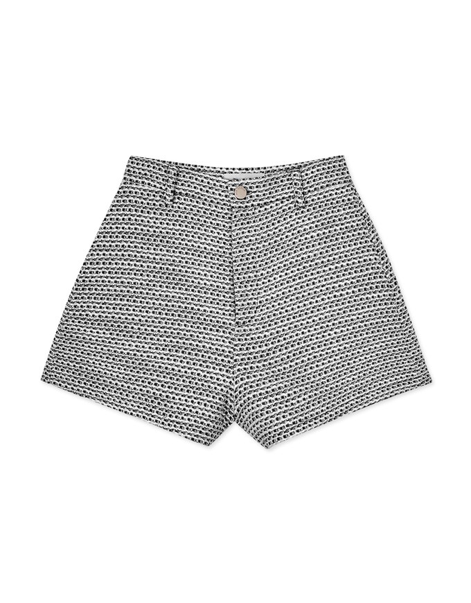 Retro Tweed Textured Shorts