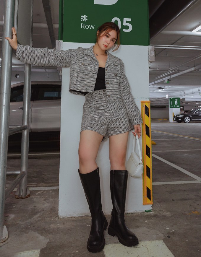Retro Tweed Textured Shorts