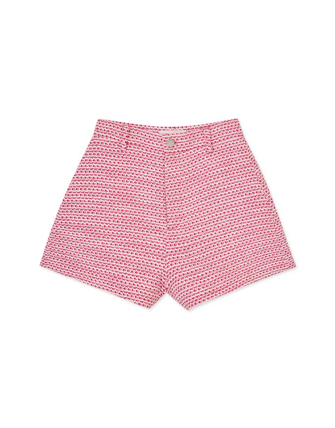 Retro Tweed Textured Shorts