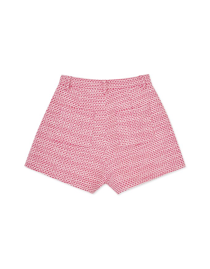 Retro Tweed Textured Shorts