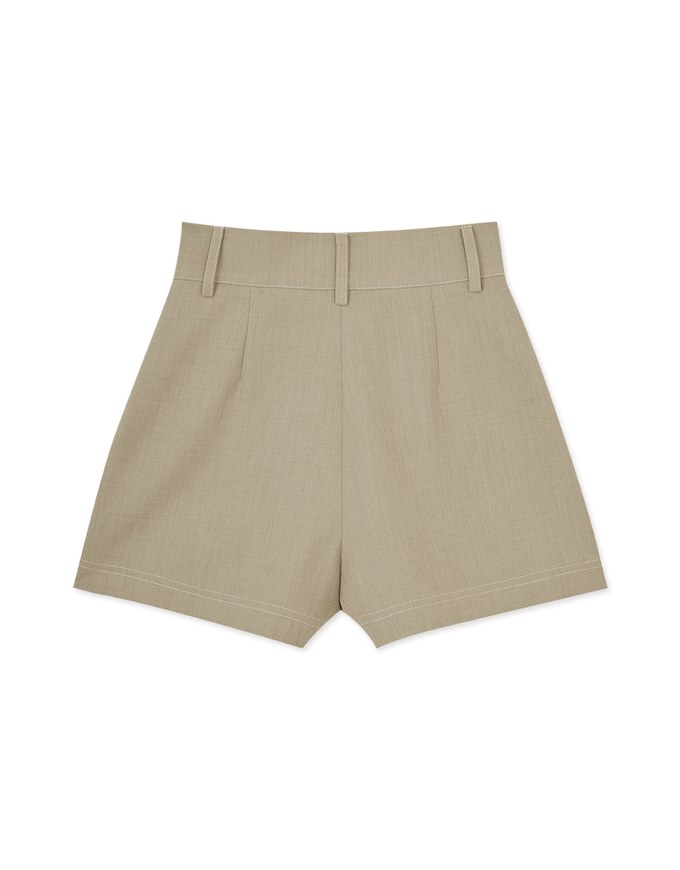 【MEIGO's Design】High Waisted Stitched Double Pocket Shorts
