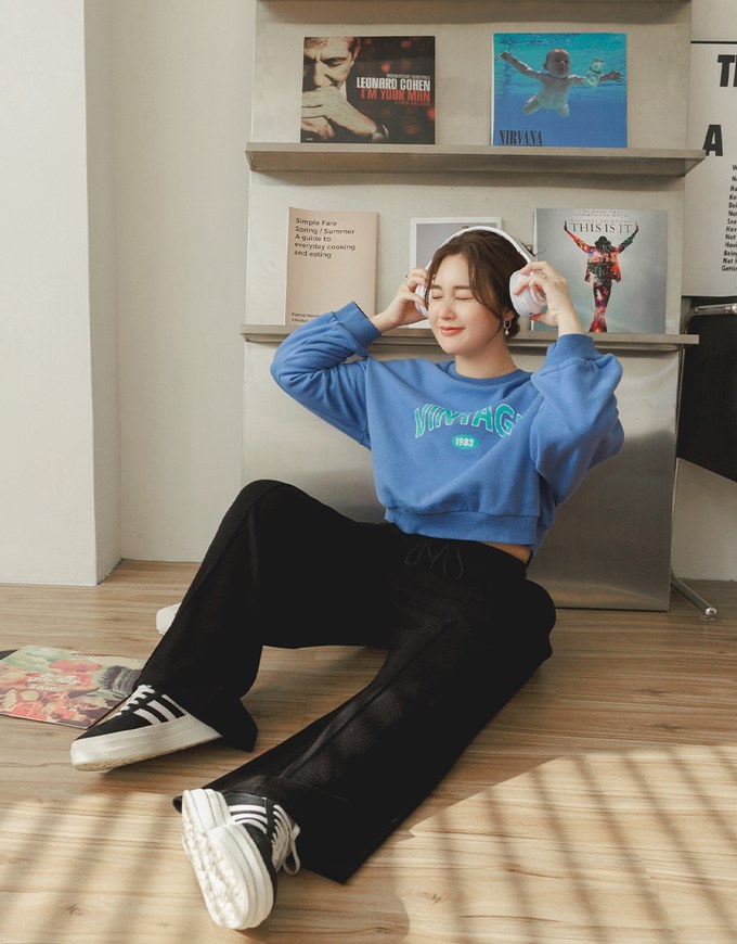 3D Seam Drawstring Cotton Long Pants