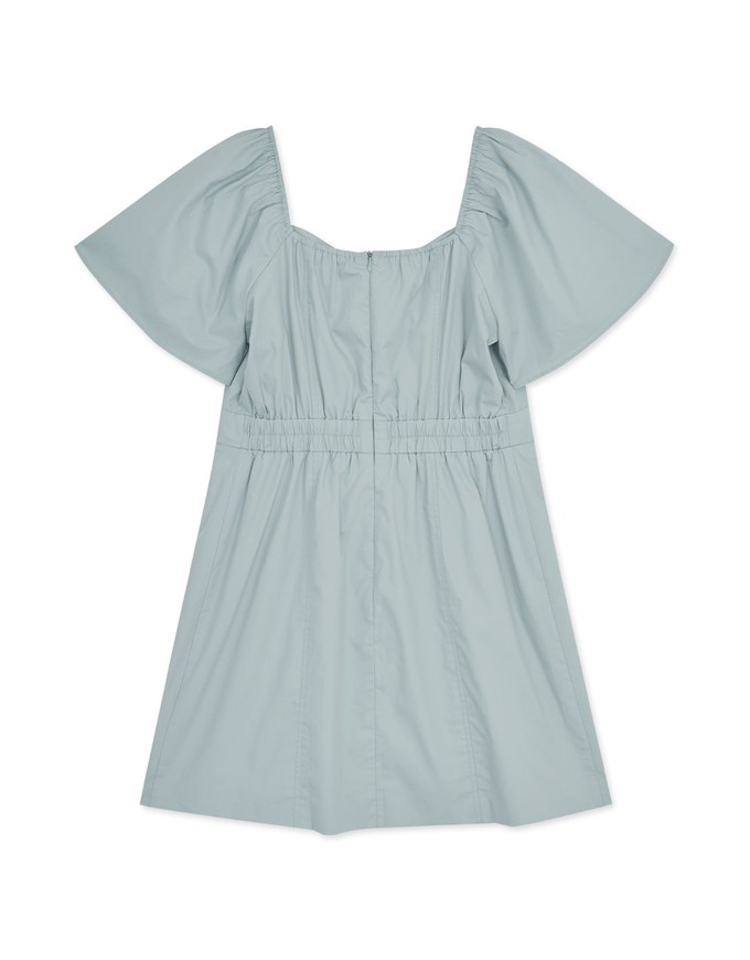 Peach Heart Neck Tie Mini Dress
