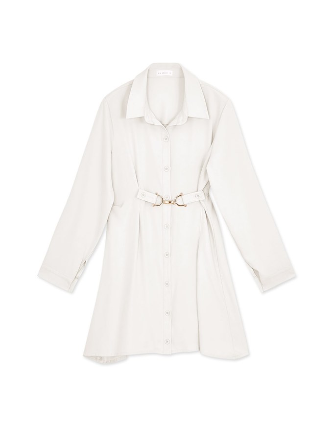 Gold Button Slim West Mini Dress
