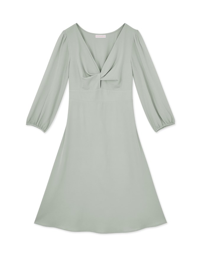 Deep V Knotted Hollow Maxi Dress