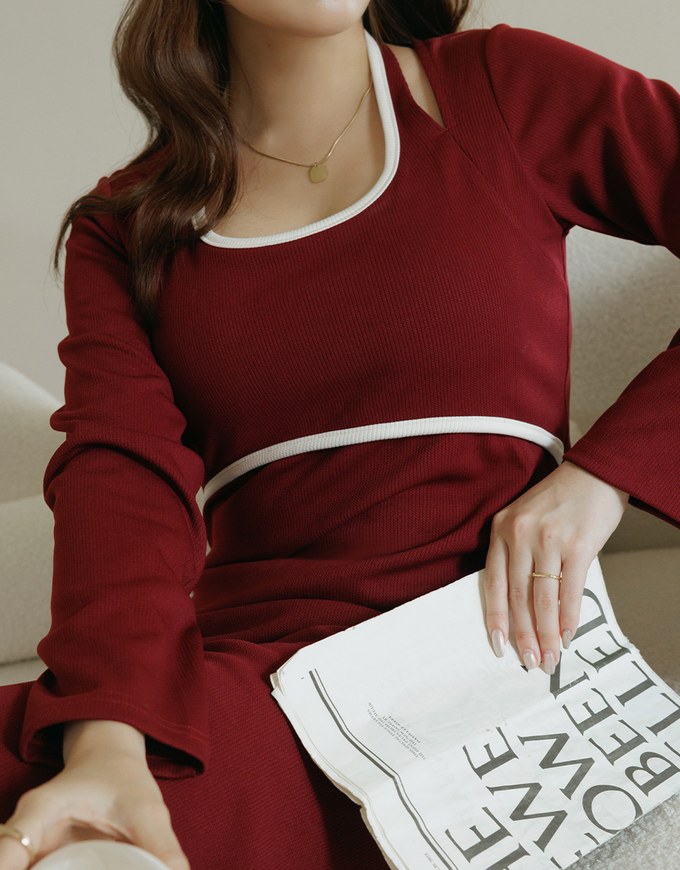 Halter Neck Hollow Knit Maxi Dress