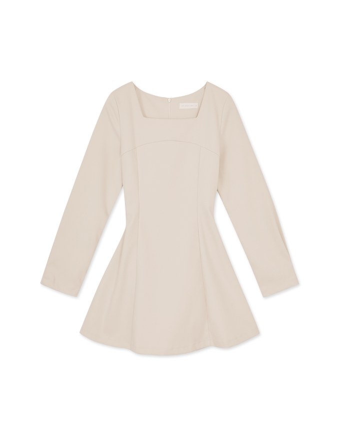 Elegant Square Neck Umbrella Hem Mini Dress