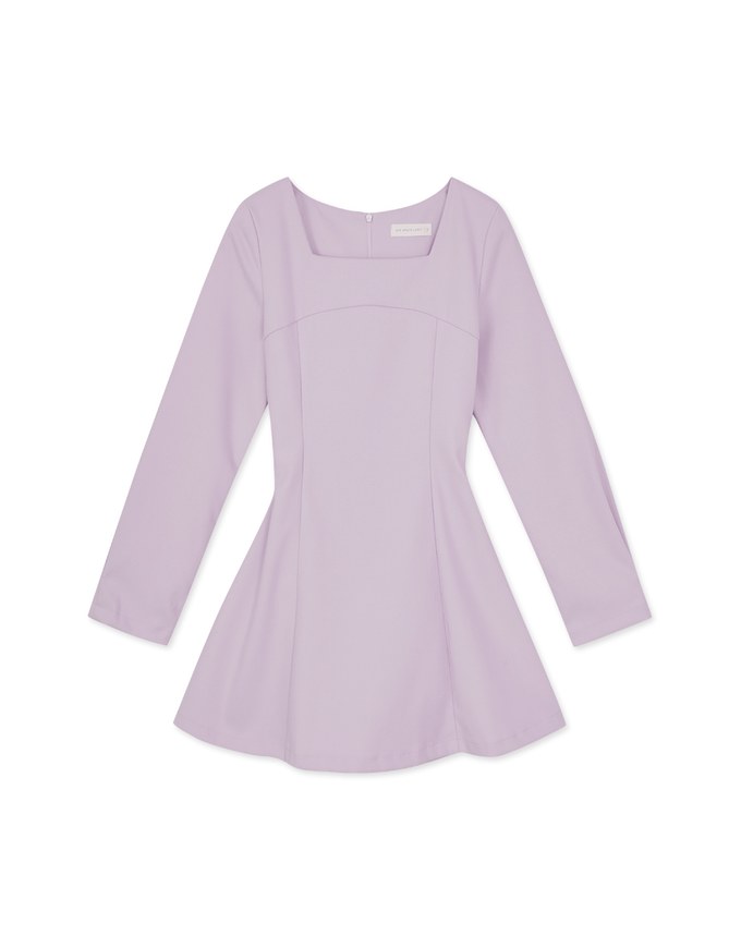 Elegant Square Neck Umbrella Hem Mini Dress