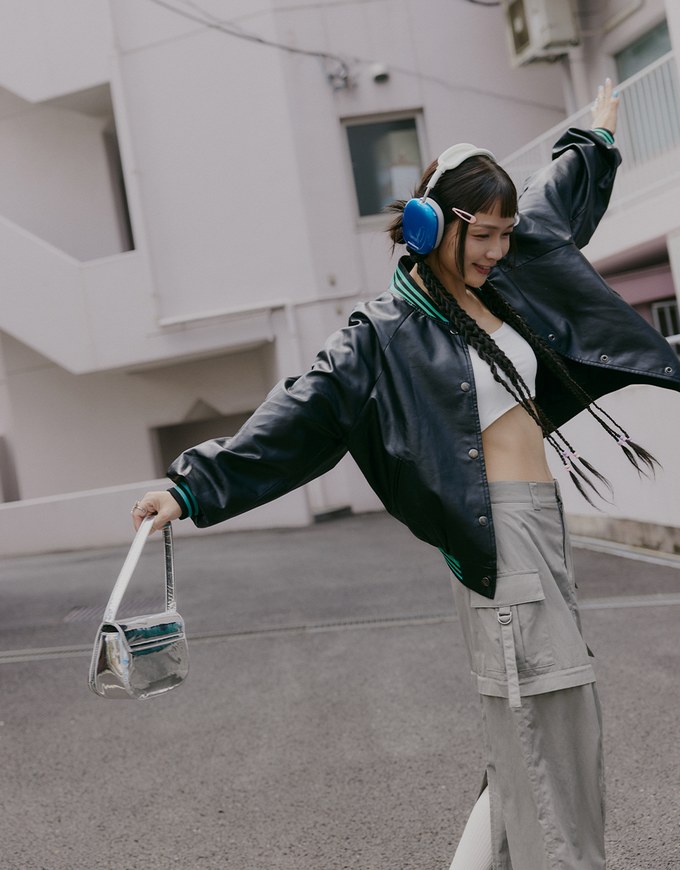 【SHIUAN'S DESIGN】Oversize Faux Leather Baseball Blazer Jacket