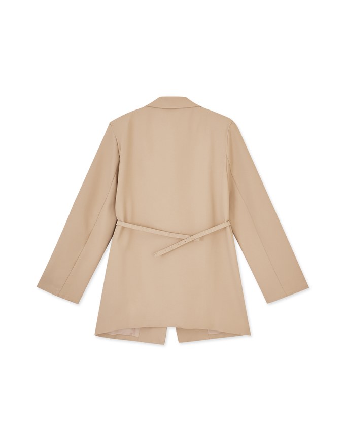 Gold Chain Detachable Shoulder Pad Blazer (With Belt)