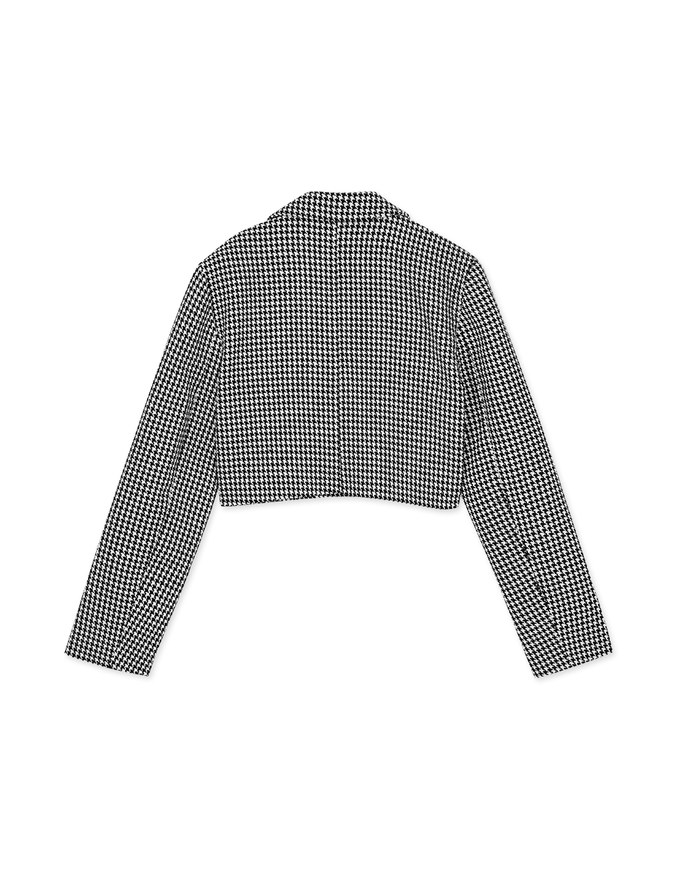 Retro Classic Houndstooth Short Coat