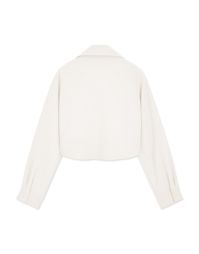 British Cropped Button-Down Blazer Jacket