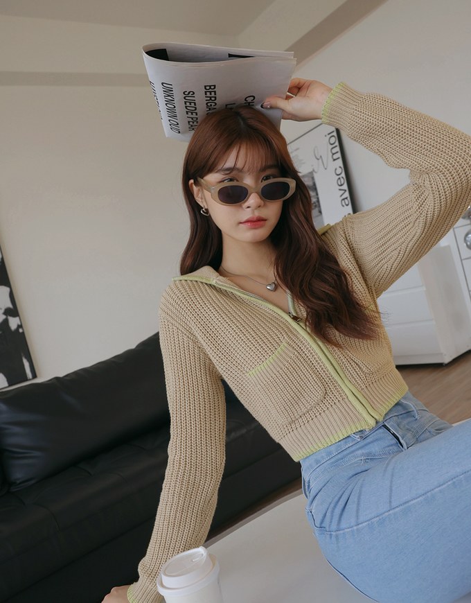 Très Chic Color Knit Blazer Jacket