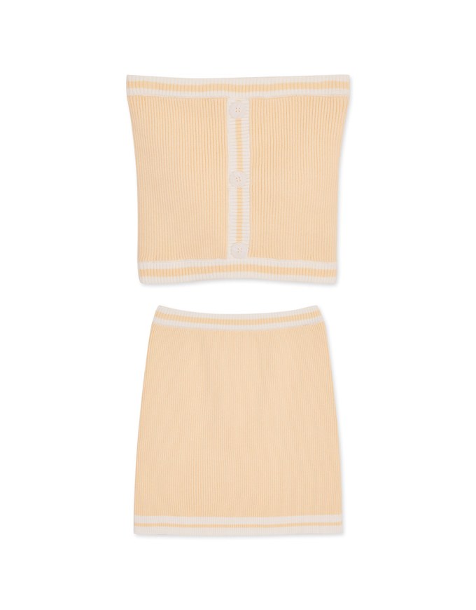 Flat Bodycon Wrap Knit Suit (With Padding)