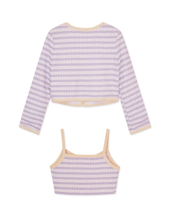 Gentle Plaid Tweed Top Set