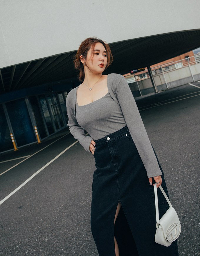2WAY Detachable Knit Top (With Padding)
