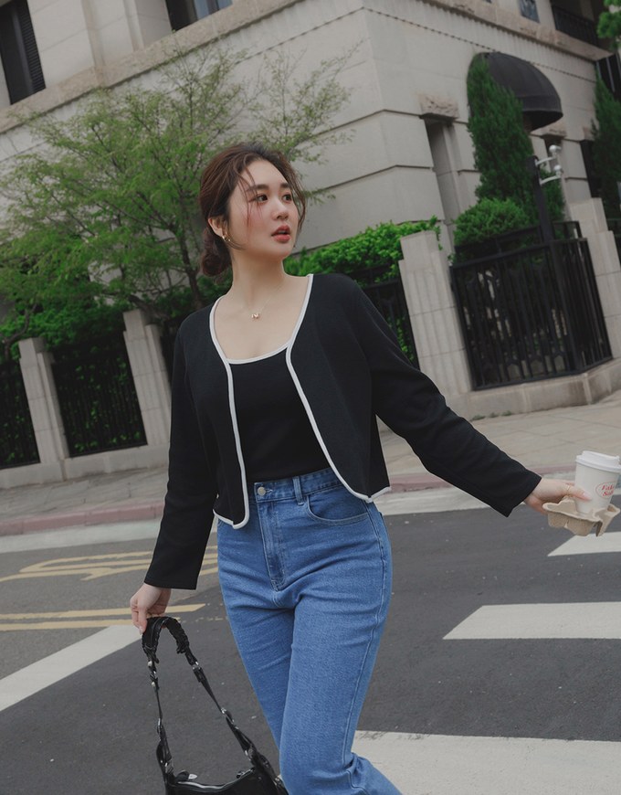 Two Piece Contrasting Knit Top