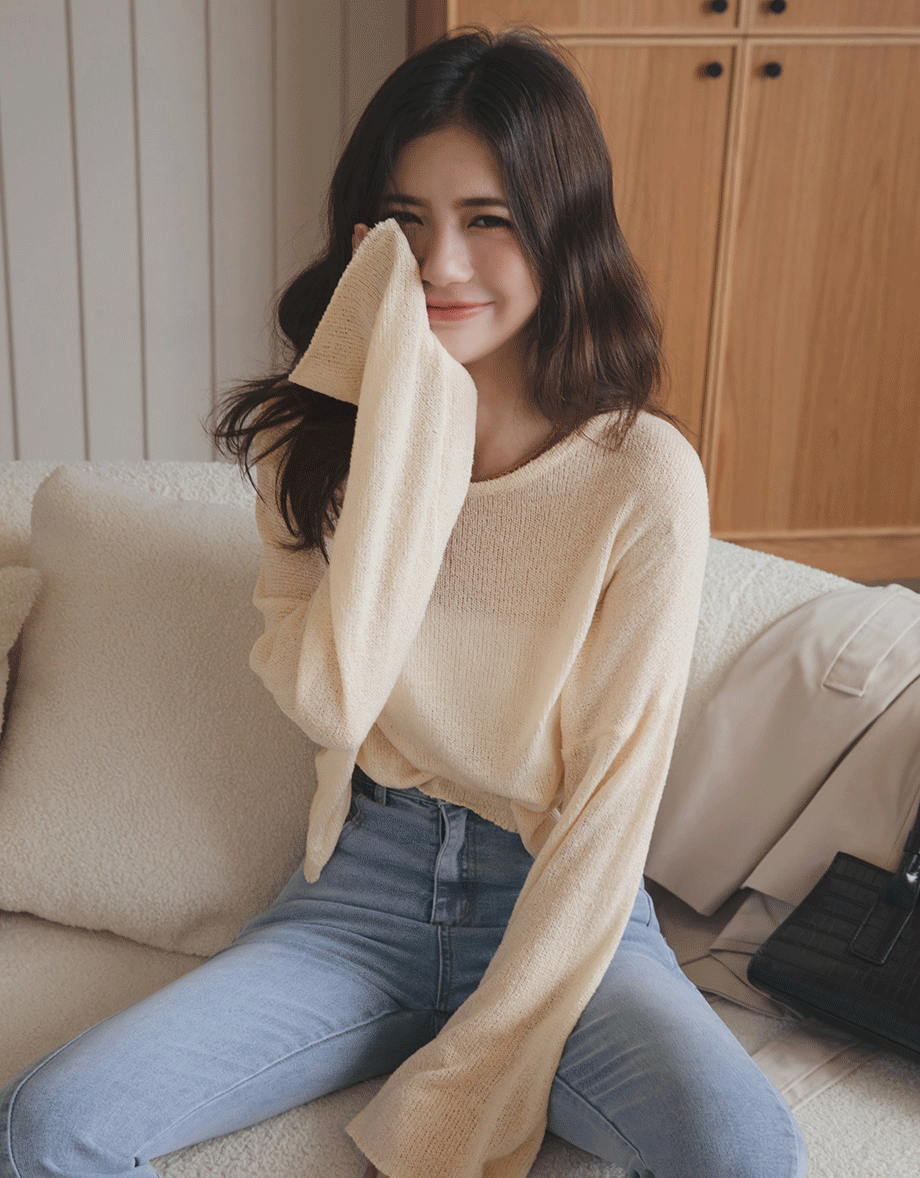 Soft Grunge Sheer Knit Top