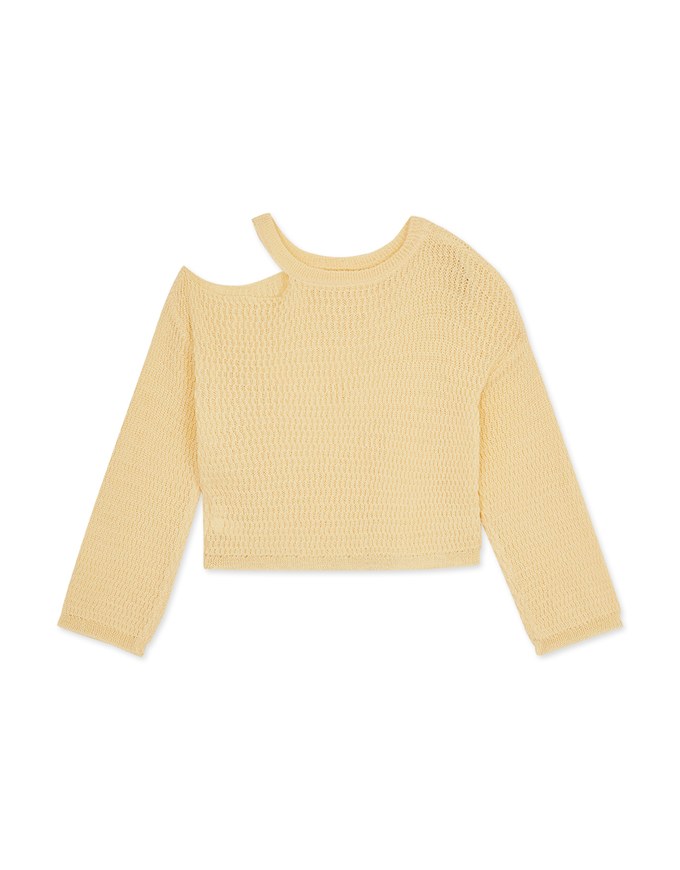Off Shoulder Knit Long Sleeved Top