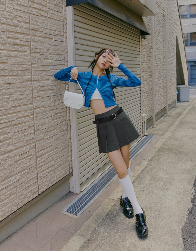 【SHIUAN'S DESIGN】Retro Straight Double Zip Knit Top