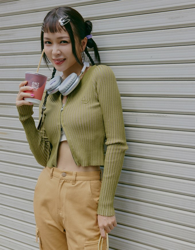 【SHIUAN'S DESIGN】Retro Straight Double Zip Knit Top