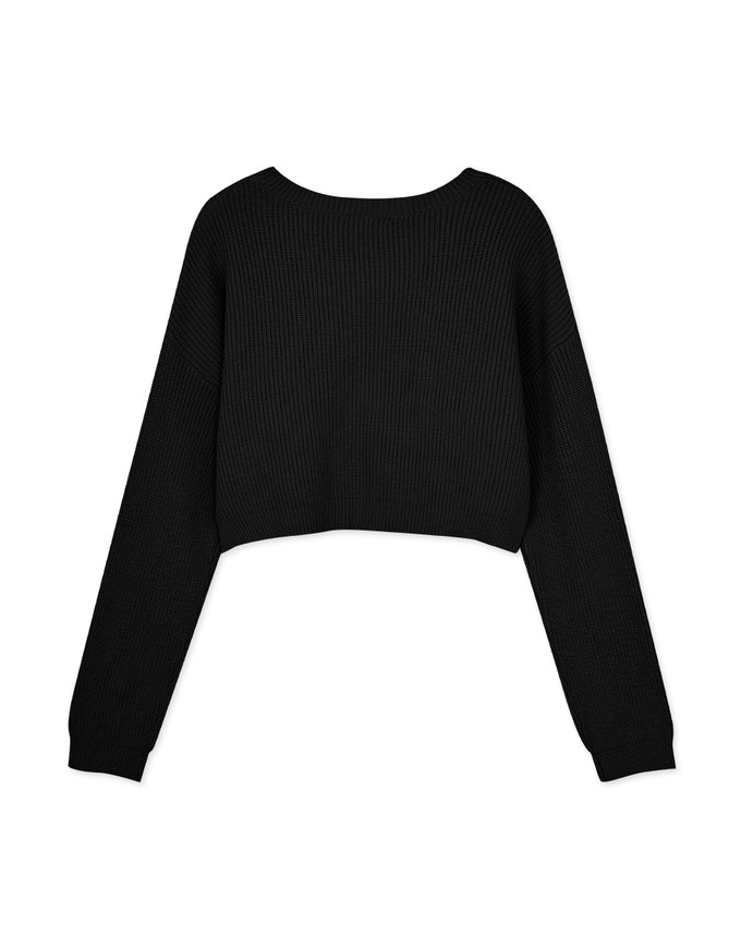 Textured Embroidered Knit Top