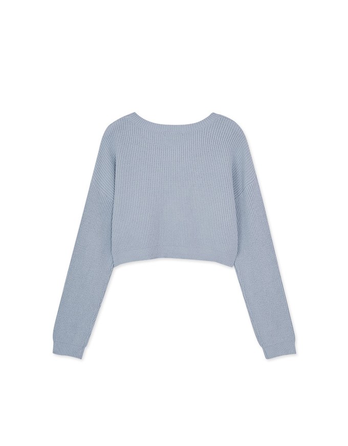 Textured Embroidered Knit Top