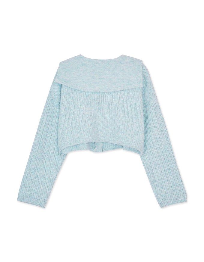 Knit Top Cardigan With Preppy Collar