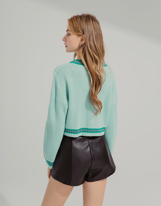 Preppy Color Knit Top