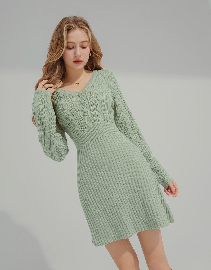 V-neck Twist Bodycons Mini Dress