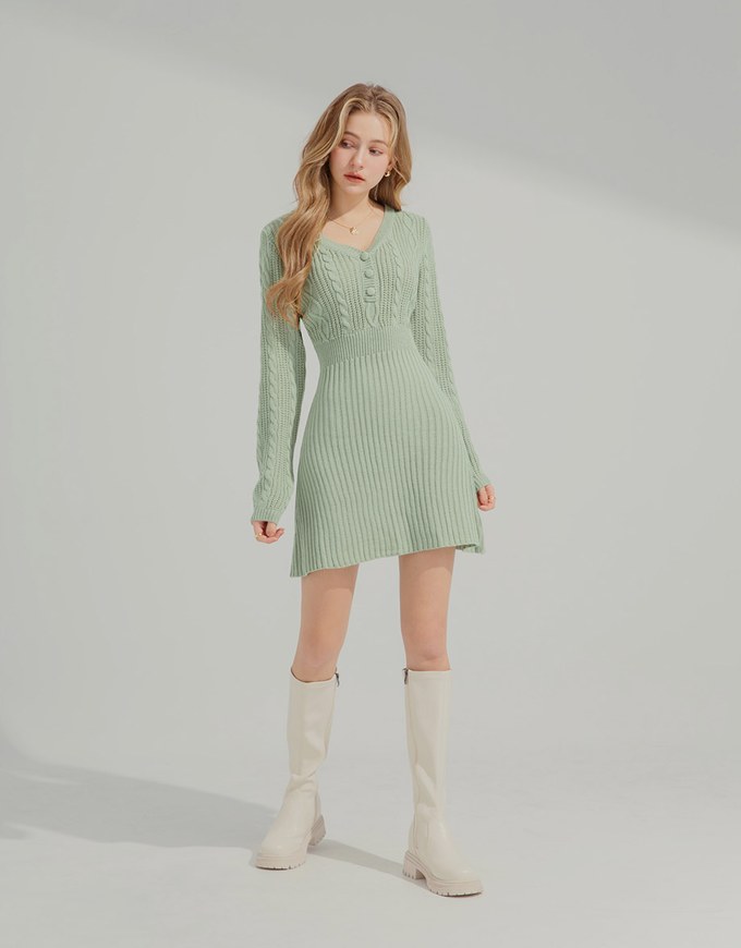 V-neck Twist Bodycons Mini Dress
