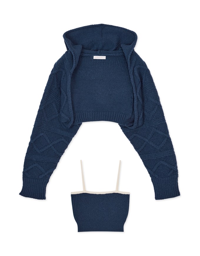 Knit Hooded Set Wear