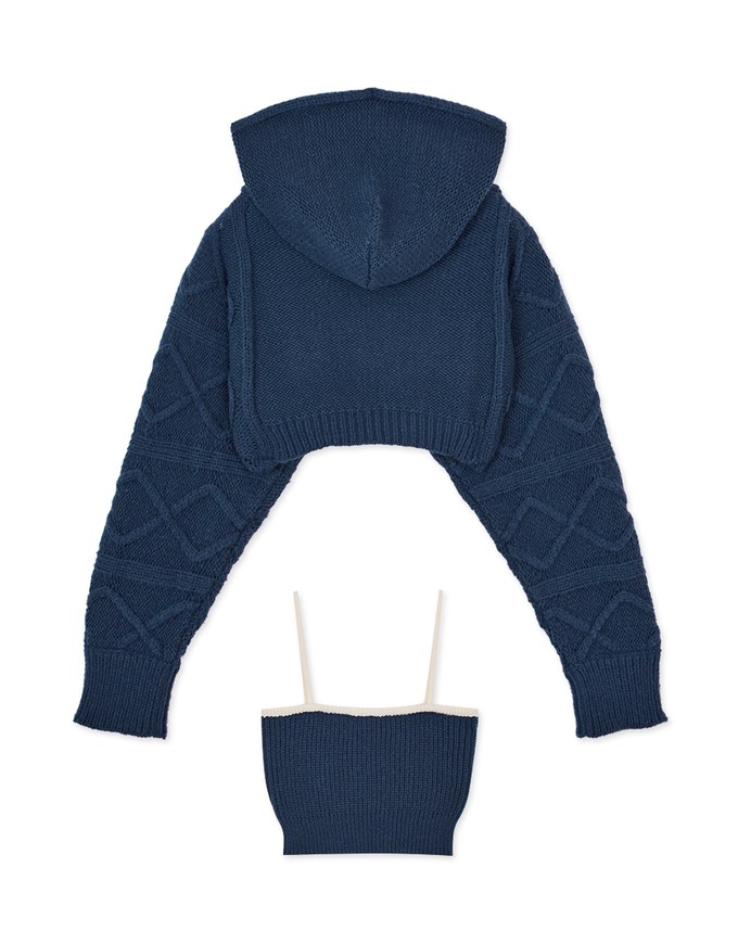 Knit Hooded Set Wear