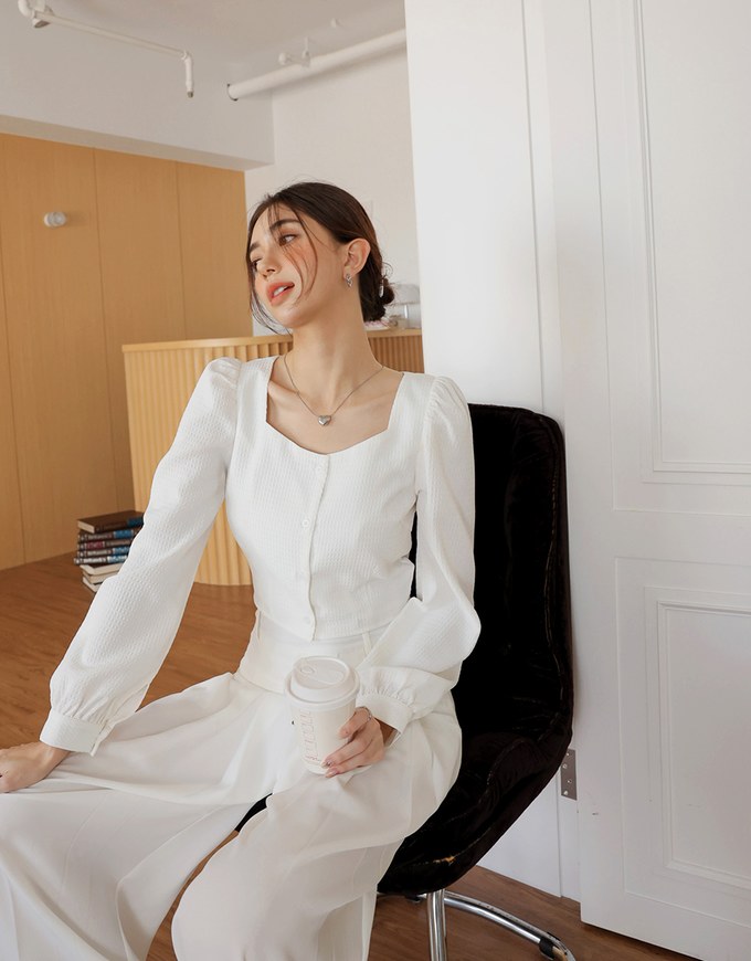 Elegant Chic Puff Long Sleeve Top