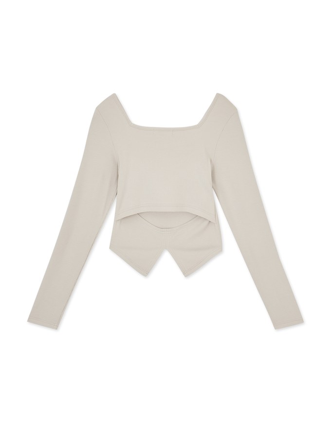 Back Hollow Square Neck Top